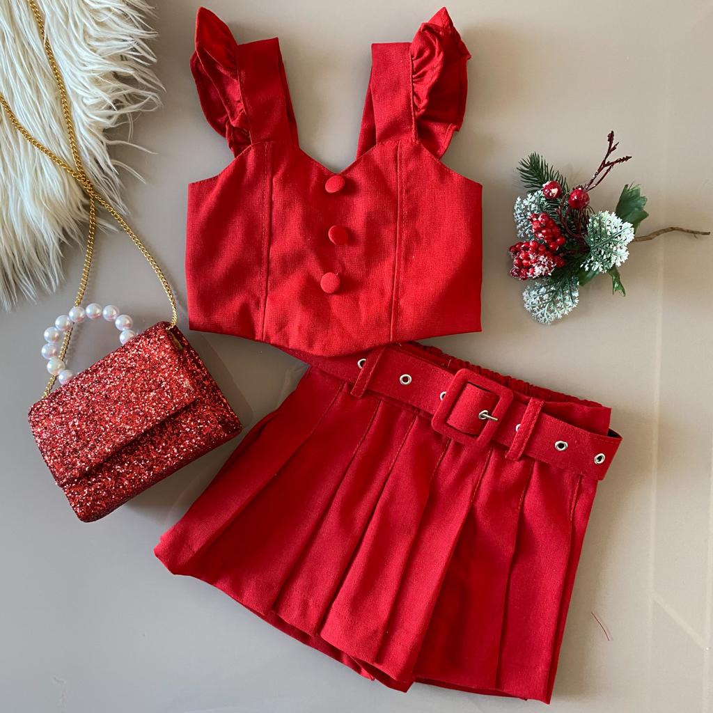 CONJUNTO MAÇA-DO AMOR - Cor: Vermelho