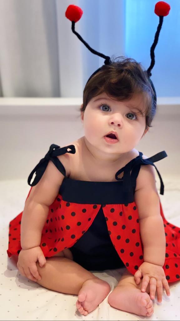 Vestido de joaninha para bebe de hot sale 1 ano