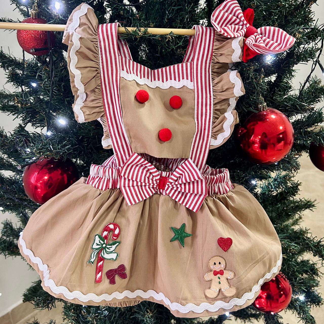 Romper  Natalino - Biscoito de Natal