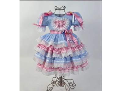 Vestido Vestido Caipira Doce Menina  - Encomenda - Previsão de Envio 18/06 - Cópia (1)
