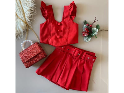 CONJUNTO MAÇA-DO AMOR - Cor: Vermelho