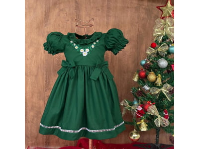 VESTIDO LUXO NATALINO VERDE 