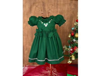 VESTIDO LUXO NATALINO VERDE 