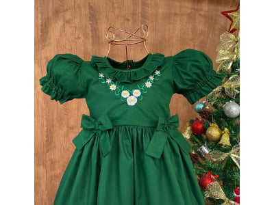 VESTIDO LUXO NATALINO VERDE 