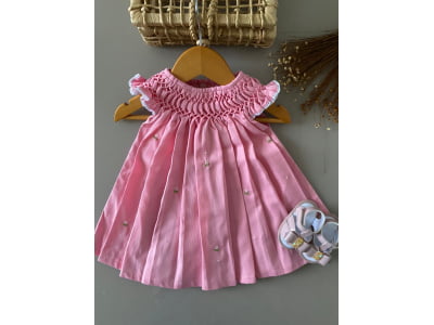VESTIDO CASINHA DE ABELHA -  ROSA BEBE