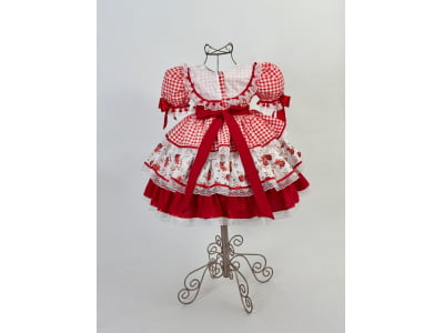 Vestido Caipira Cerejinhas - Encomenda - Previsão de Envio 15/04