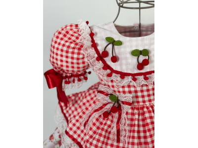 Vestido Caipira Cerejinhas - Encomenda - Previsão de Envio 15/04
