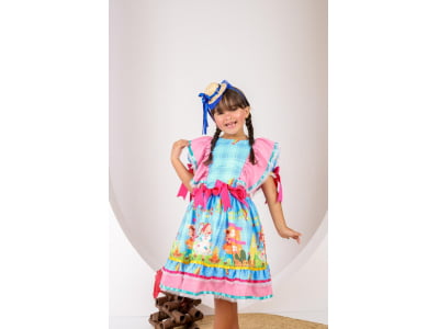 Vestido Caipira Festa na Roça - (PRONTA E ENTREGA) - DISPONIVEL 10 E 12 ANOS!