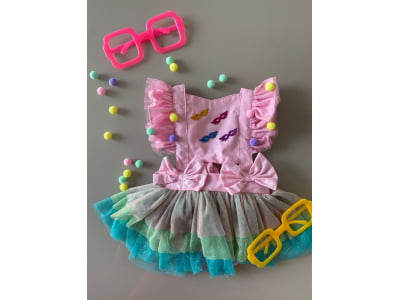 ROMPER Luxo Carnaval Rosa