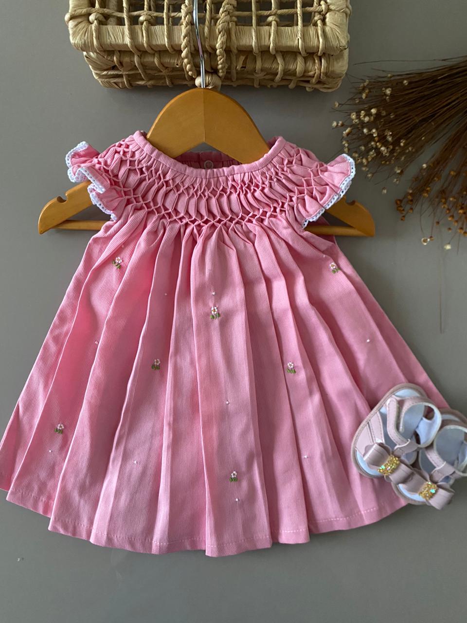 VESTIDO CASINHA DE ABELHA -  ROSA BEBE