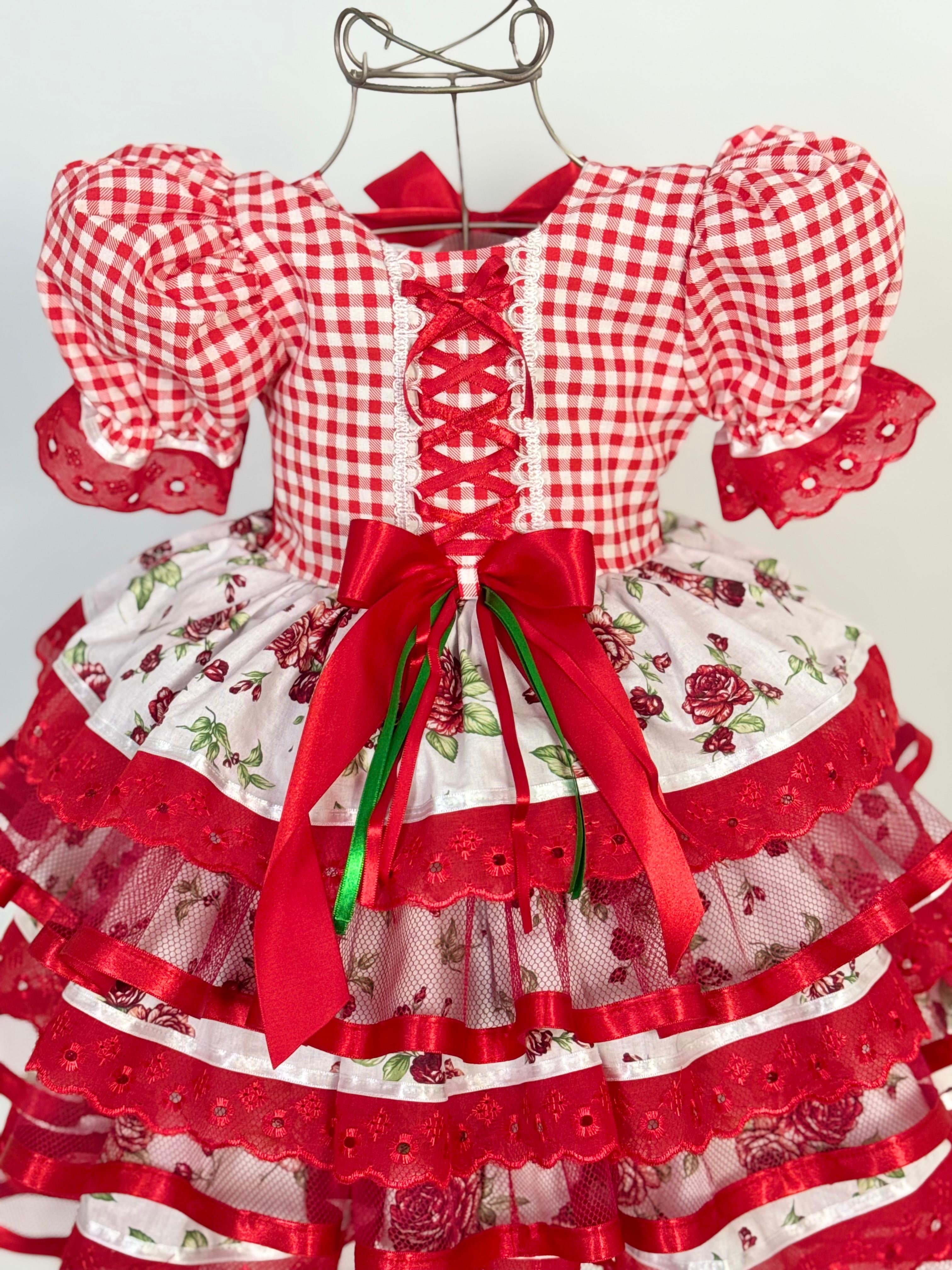 Vestido Caipira Xadrez da Paixão 2  - Encomenda - Previsão de Envio 15/04