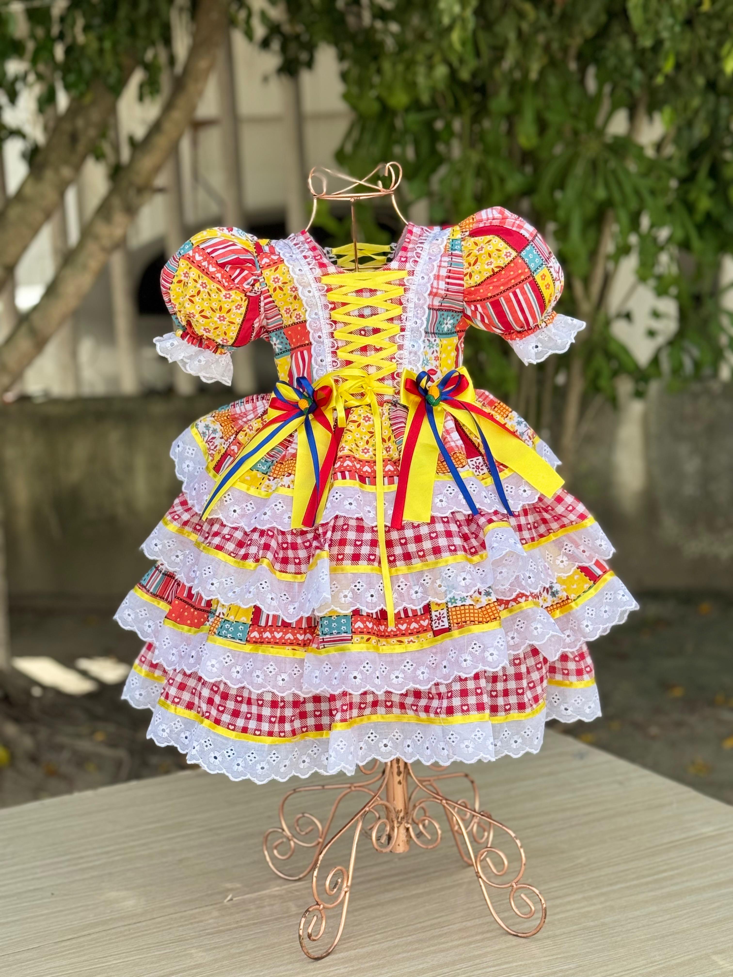 Vestido Caipir- Sinhá -  pronta e entrega