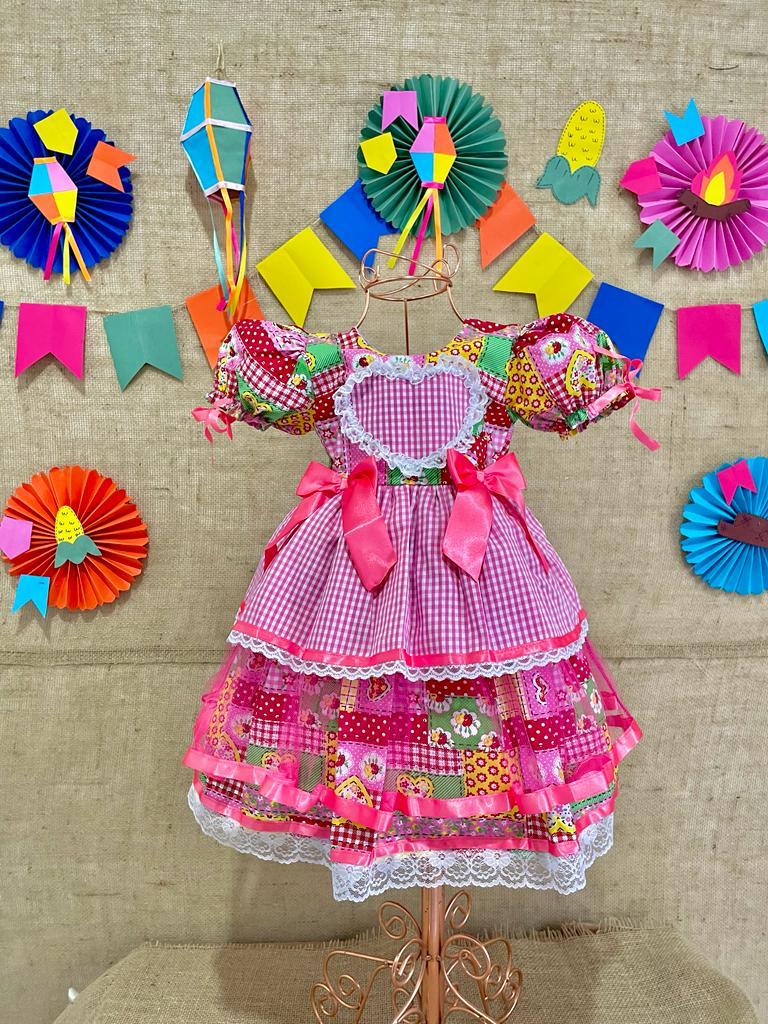 VESTIDO CAIPIRA - CATHARINA ROSA - PRONTA E ENTREGA