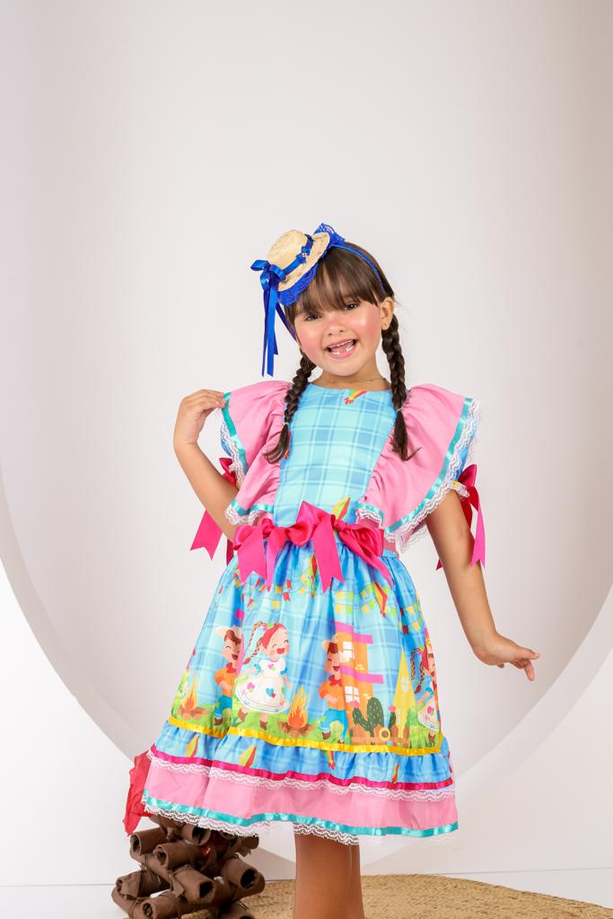 Vestido Caipira Festa na Roça - (PRONTA E ENTREGA) - DISPONIVEL 10 E 12 ANOS!