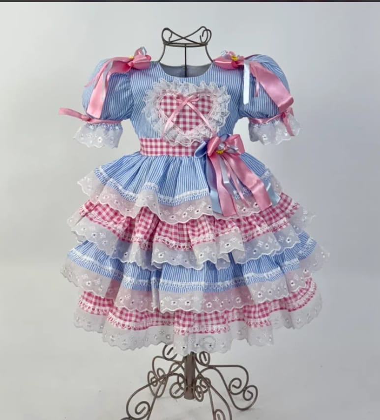 Vestido Vestido Caipira Doce Menina  - Encomenda - Previsão de Envio 15/04