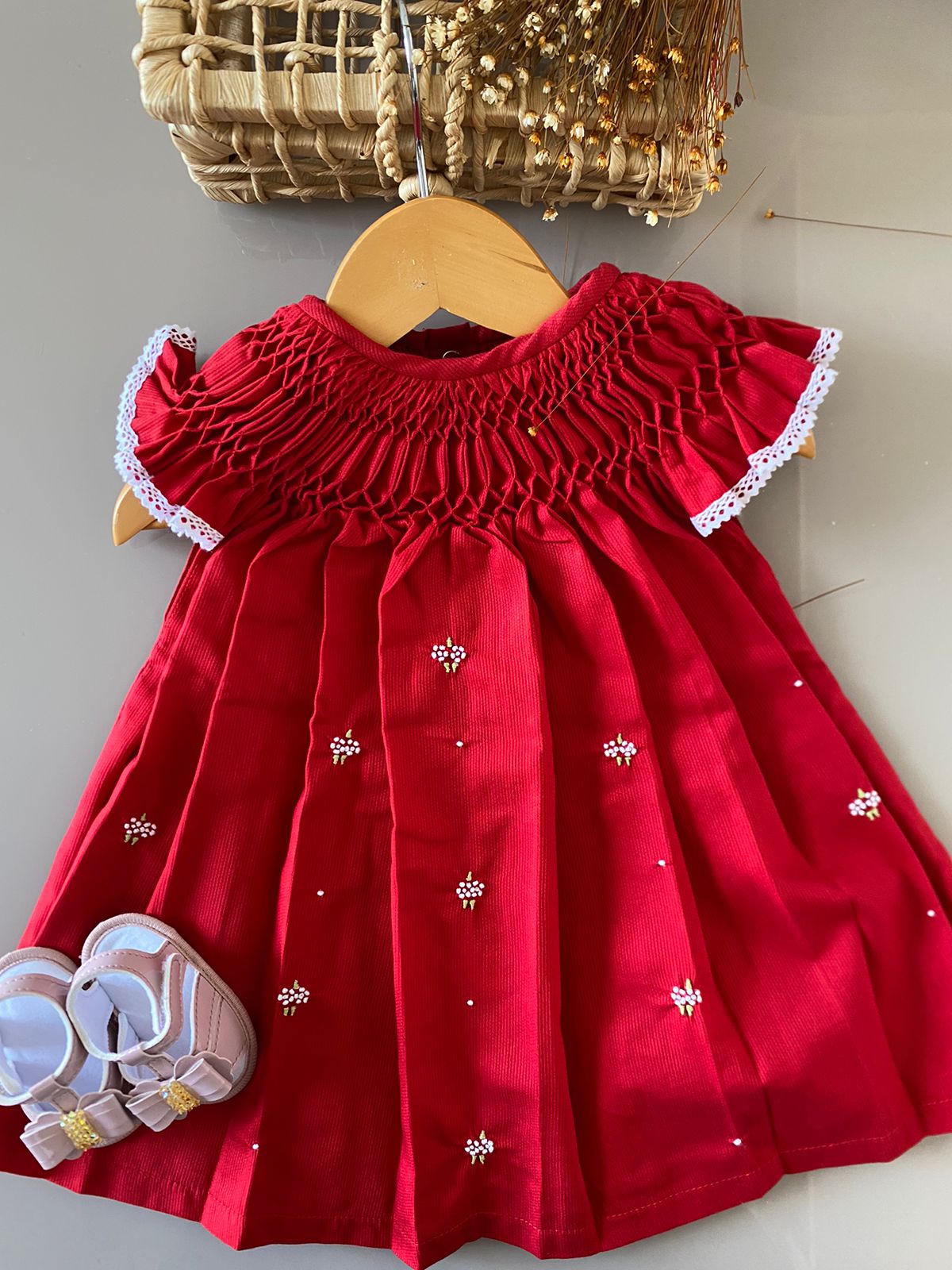 Vestido Casa de Abelha Vermelho  Poa