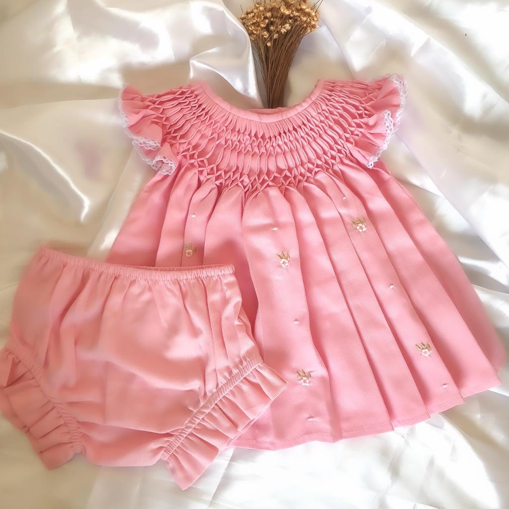 VESTIDO CASINHA DE ABELHA com Calcinha -  ROSA 