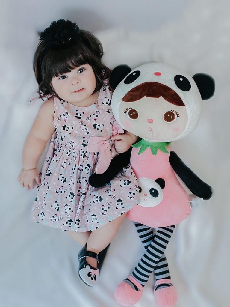 Vestido Nozinho Panda Rosa